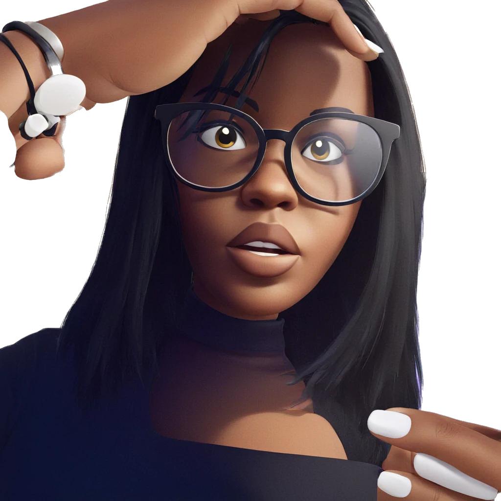 girl with glasses and black hair emoji