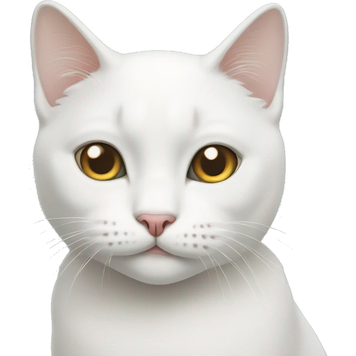 Successful White British cat  emoji