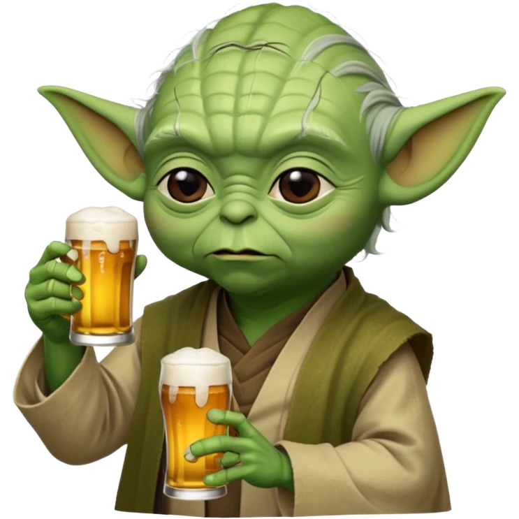Yoda avec une bierre emoji