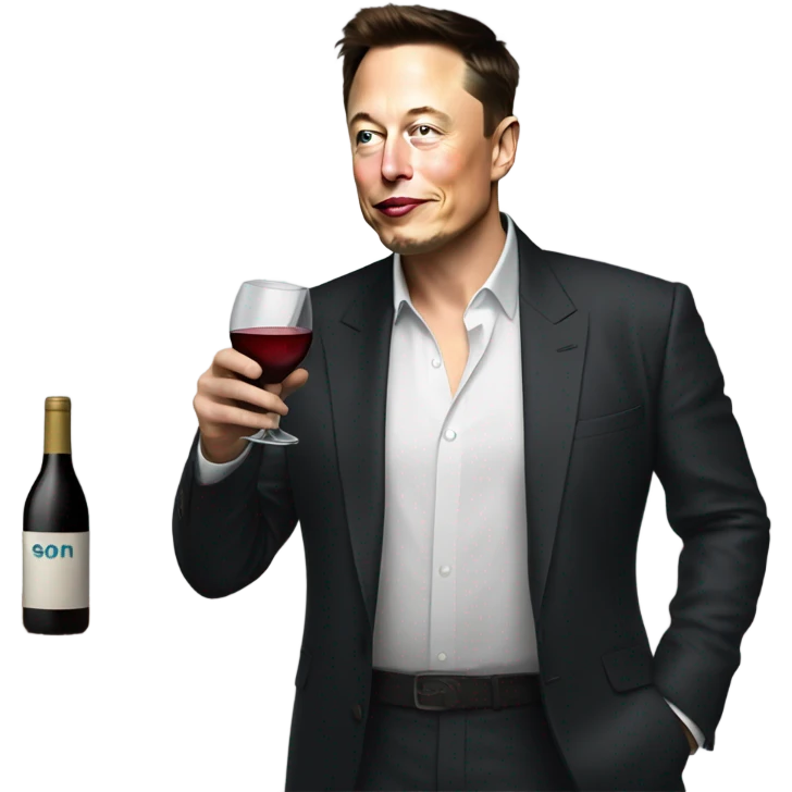 elon musk drinking wine emoji