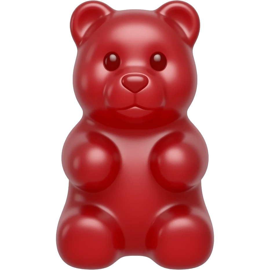 a red single colored gummy bear emoji