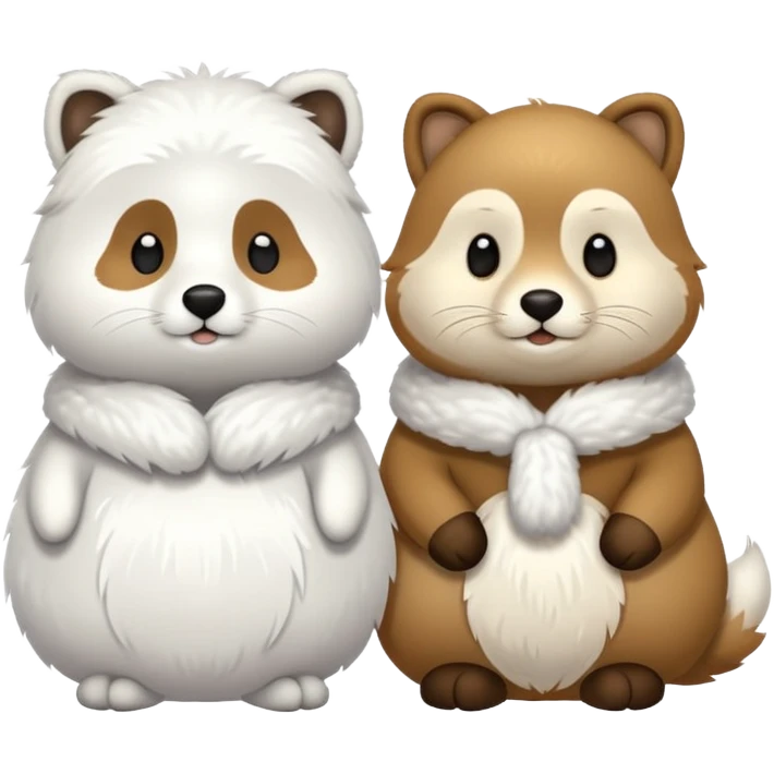 deux animaux russes sous la neige emoji