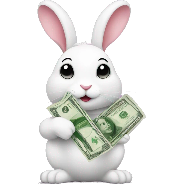 money heart rabbit emoji