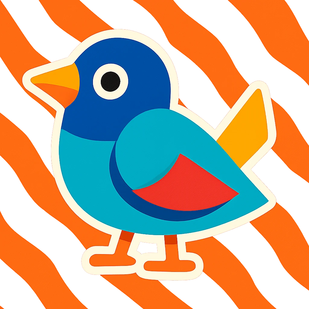 bird emoji with white outline emoji