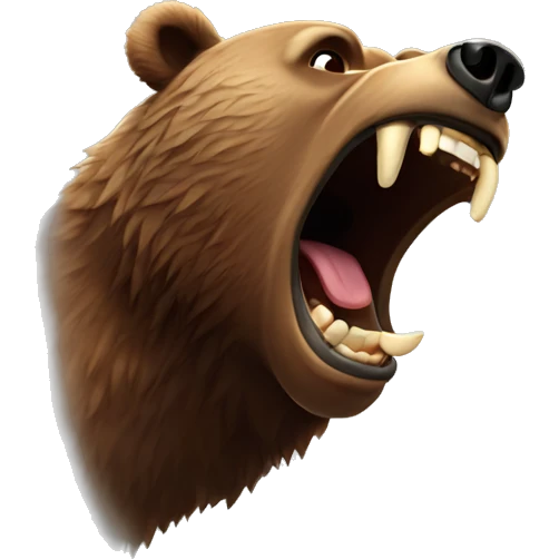 Brown bear roaring  emoji