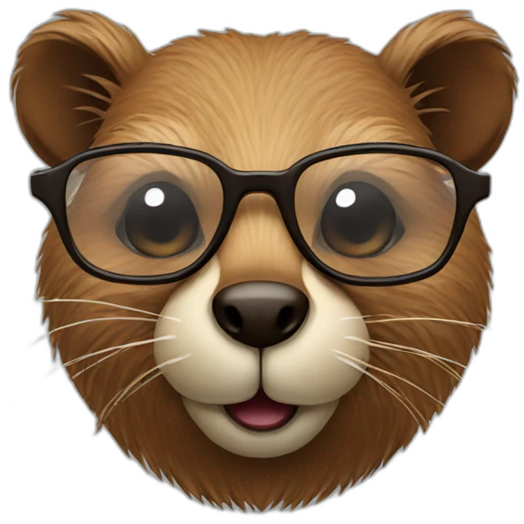 Beaver with glasses  emoji
