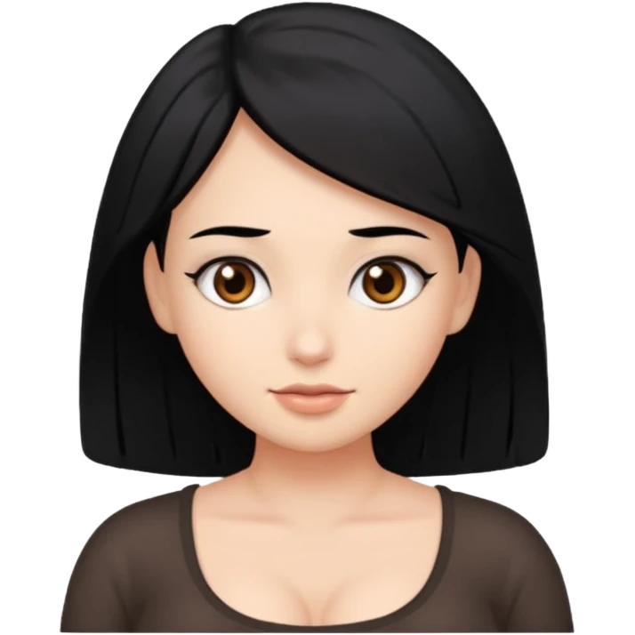 Black hair brown eyes boobs emoji