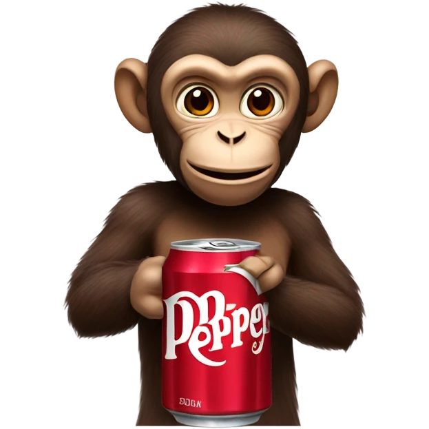 Monkey drinking Dr Pepper emoji
