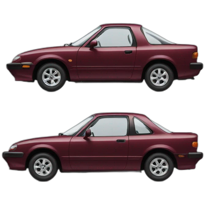 Car Mazda Three maroon emoji