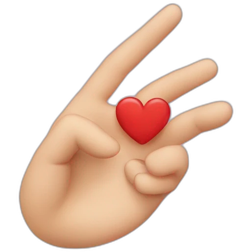 Half heart with fingers emoji