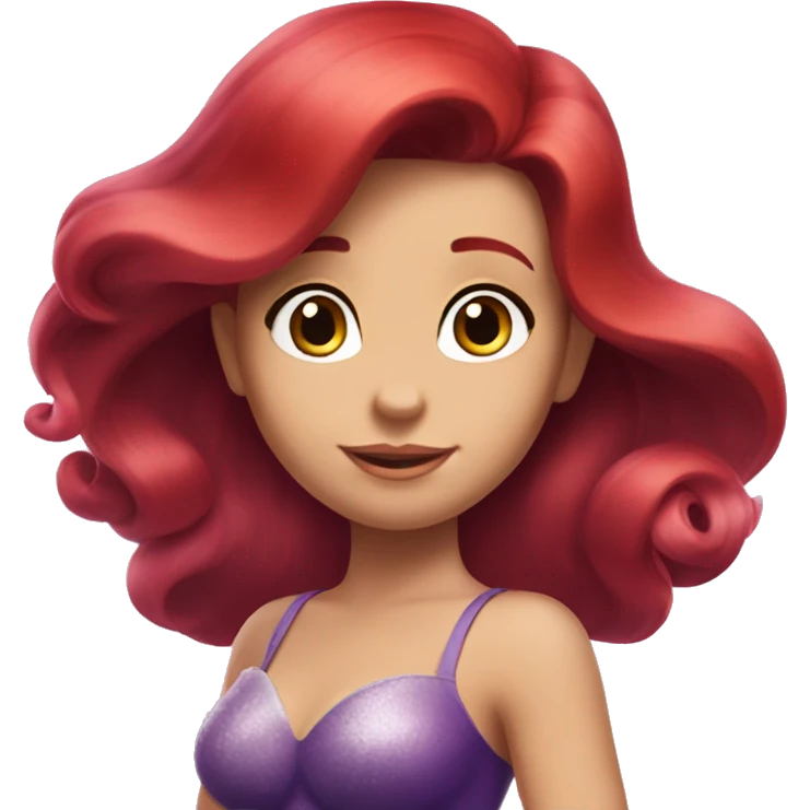 Ariel-the little mermaid-purple top-red hair emoji
