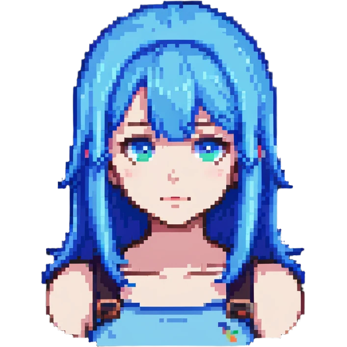 anime girl with blue hair emoji
