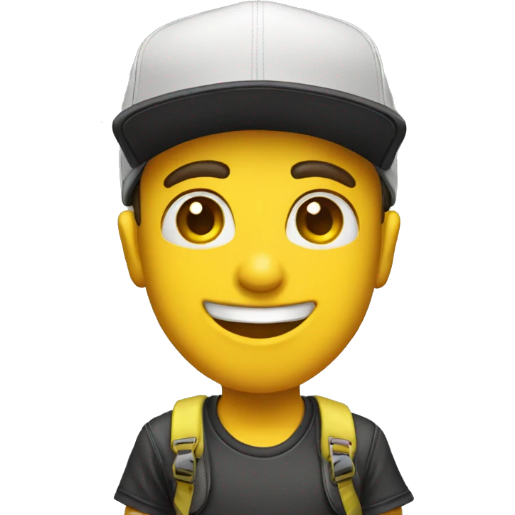 Skateboarding con gorra amarilla emoji