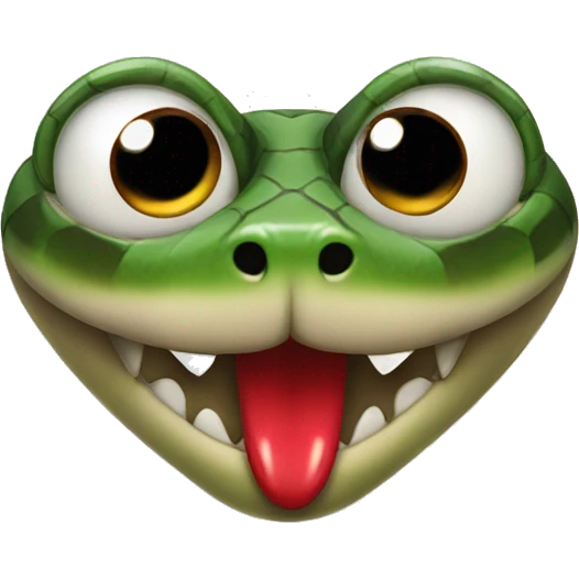 snake with red lips and big eyelashes emoji