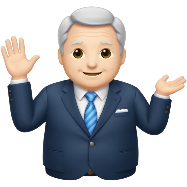 Chibi yaşlı ton ton bir emlak kralı adam emoji