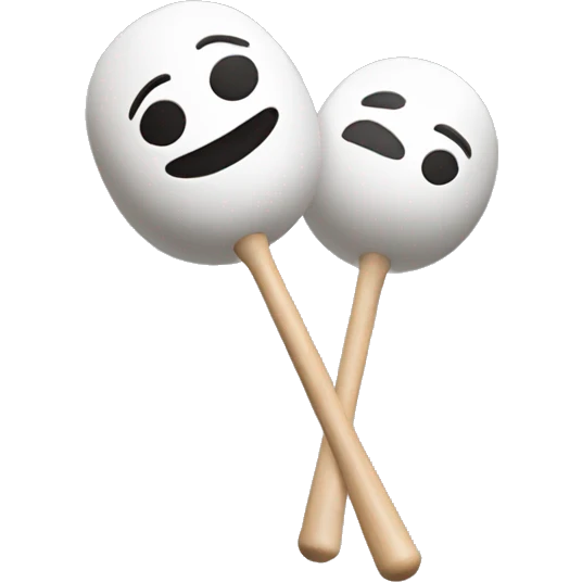 White marimba mallets with oval head emoji