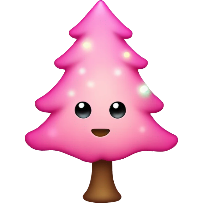 Cute pink Christmas tree with lights emoji