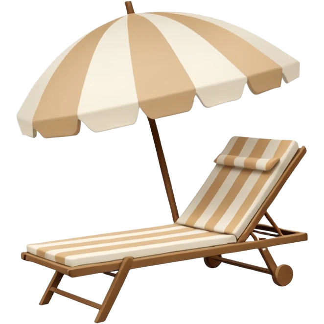 coconut beige sun lounger with matching beach umbrella emoji