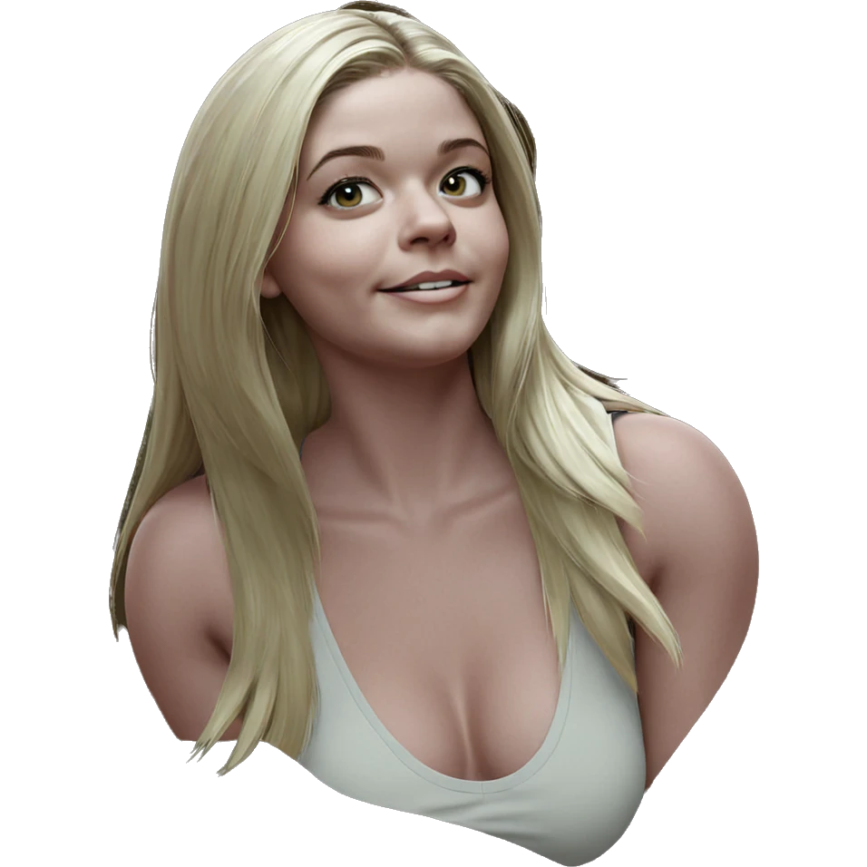 blonde girl looking at viewer emoji