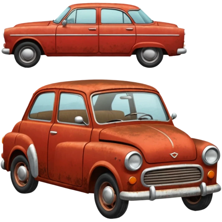 a red crappy car emoji
