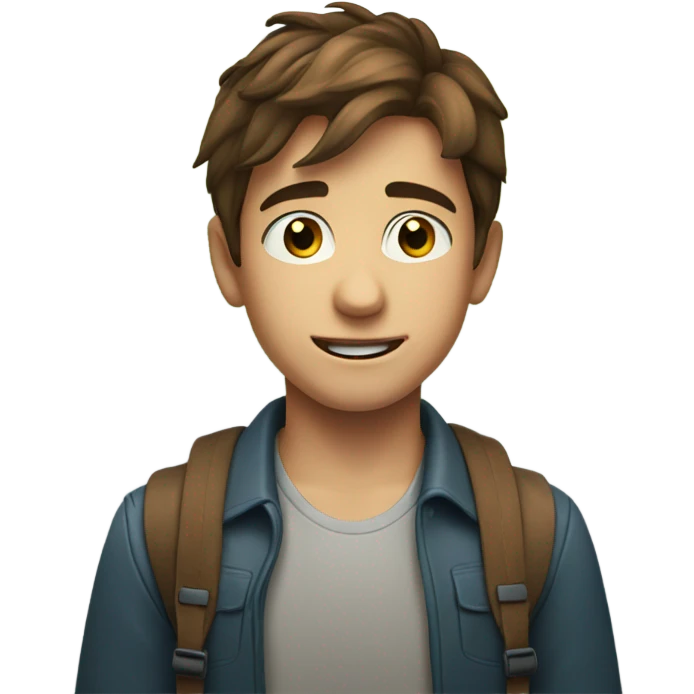 smiling brown-haired boy portrait sad he can’t go to Canada  emoji
