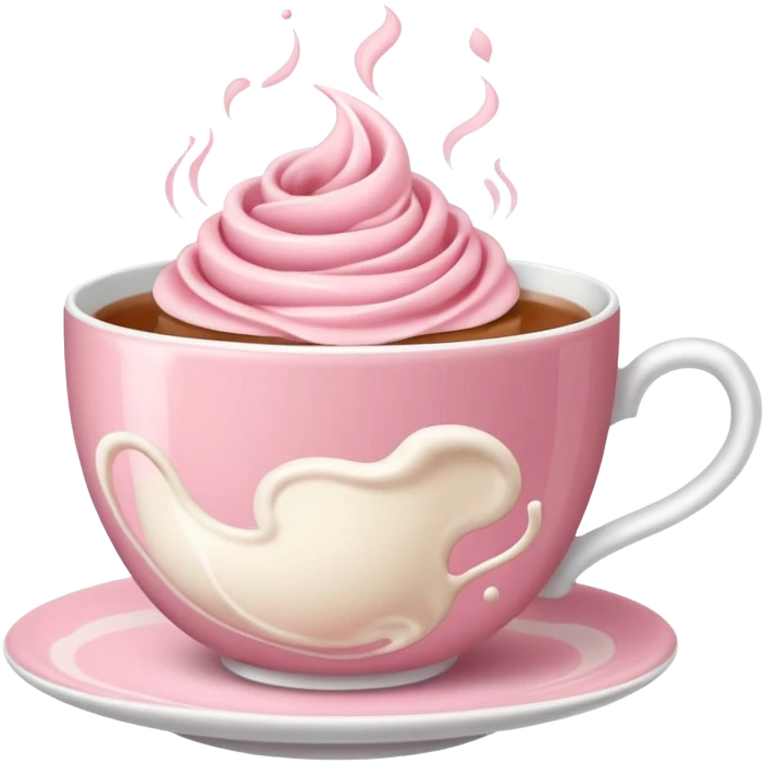 rose hot milk tea with tea cup emoji