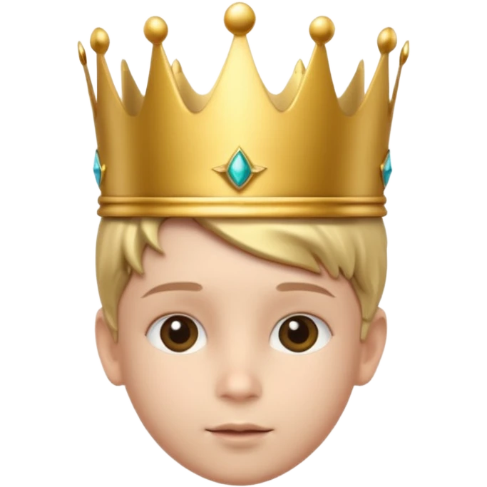 Royal Kid with fancy crown head 3d with real face emoji