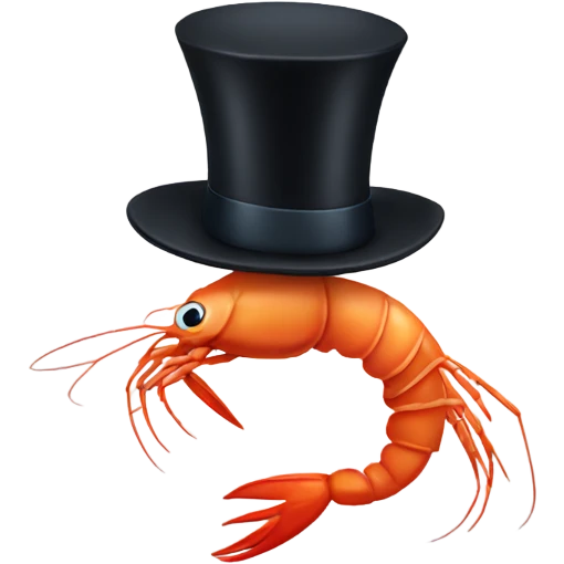 Shrimp with top hat  emoji