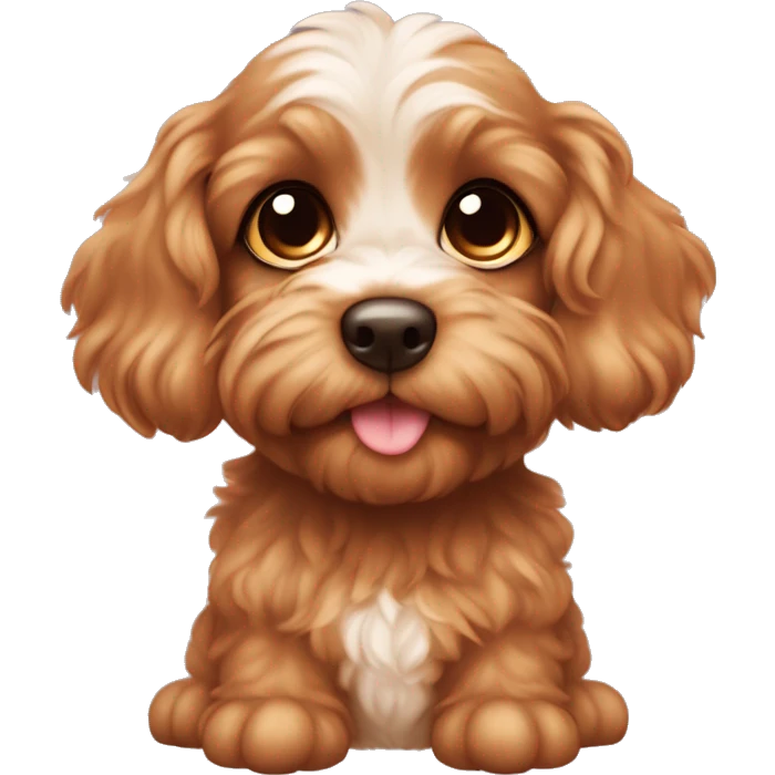 •	Puppy Eyes Emoji: Your Cavapoo looking up with big, heart-melting eyes. Maybe add sparkles or tiny hearts around the eyes to show how cute they are ( the color of do should be brown   emoji
