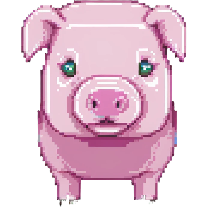 Minecraft pig, full body, pink blocky animal with square head and square body emoji