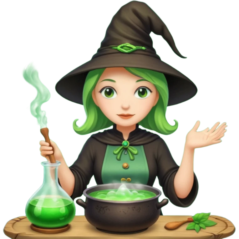 green witch cooking potion emoji