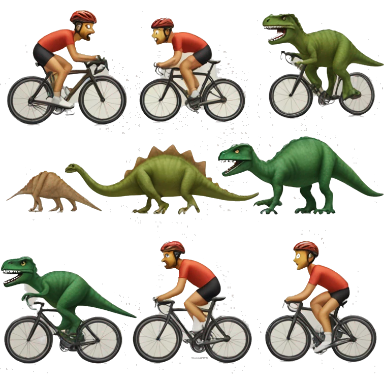 cycling using dinosaurs emoji