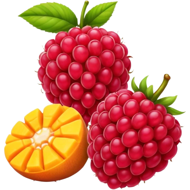 Create a raspberry with a mango texture emoji