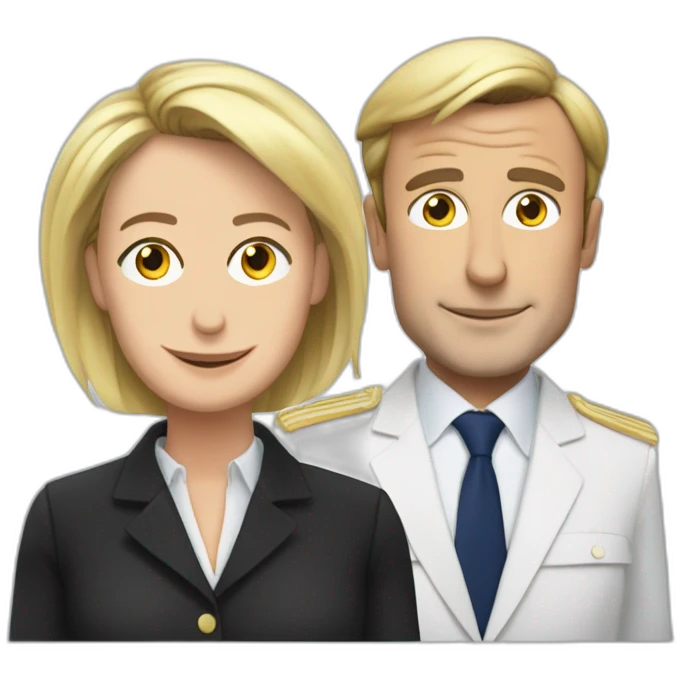 Macron et marine lepen emoji