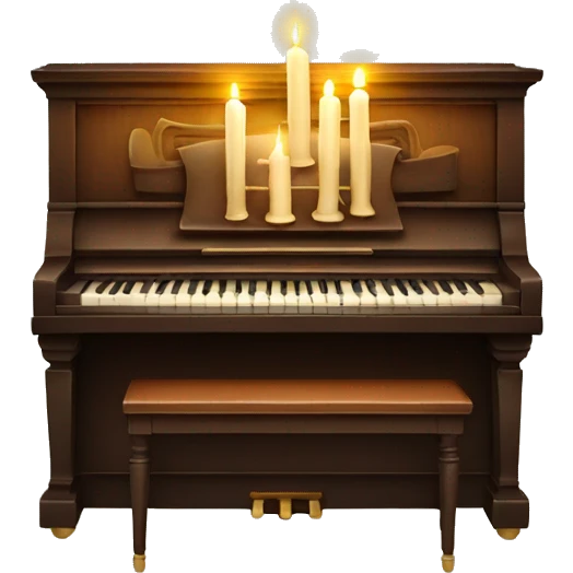 vintage piano with candles on top emoji