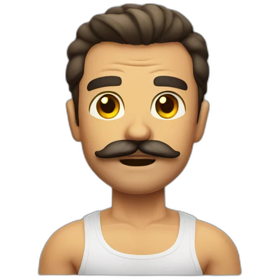 Muscle mustache expressive Cuban man emoji