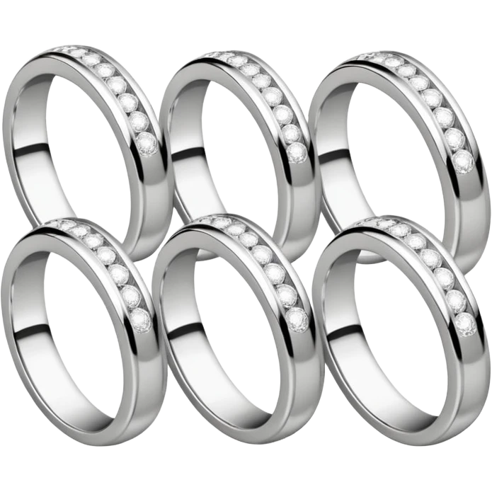 vier gleiche Eheringe Platin mit Diamant emoji