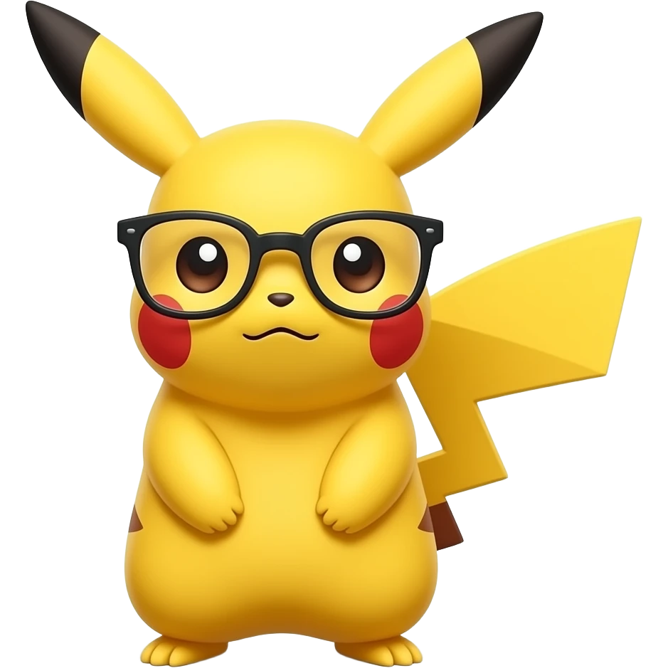 sad  pikachu with glasses emoji