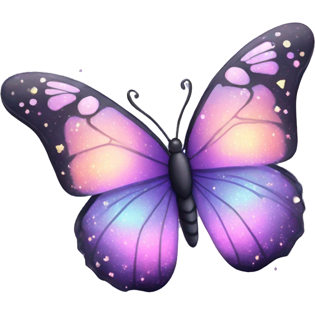 sparkly pastel black galaxy butterfly emoji