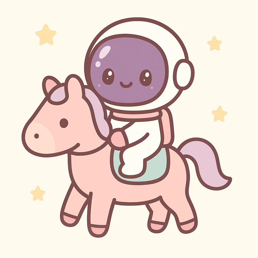 astronaut on horseback with stars in background emoji