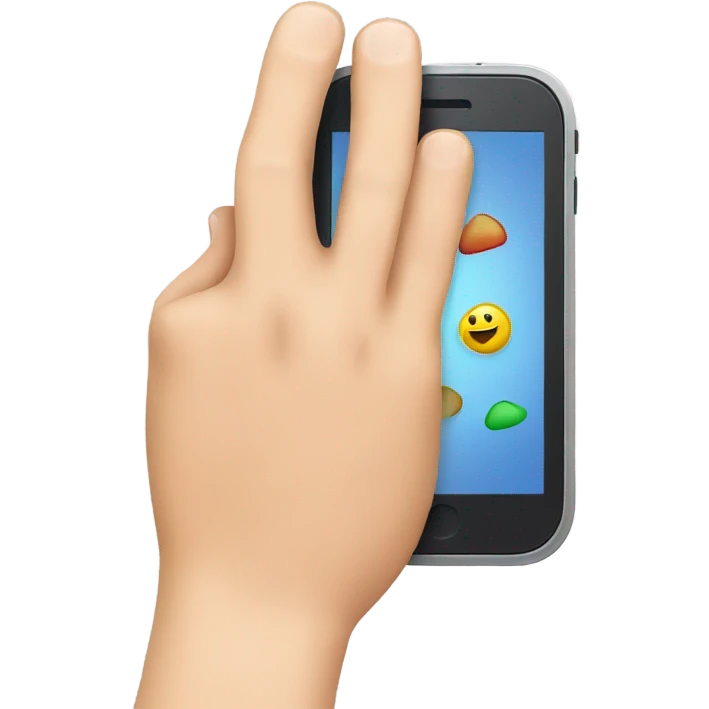 Hand holding a phone  emoji