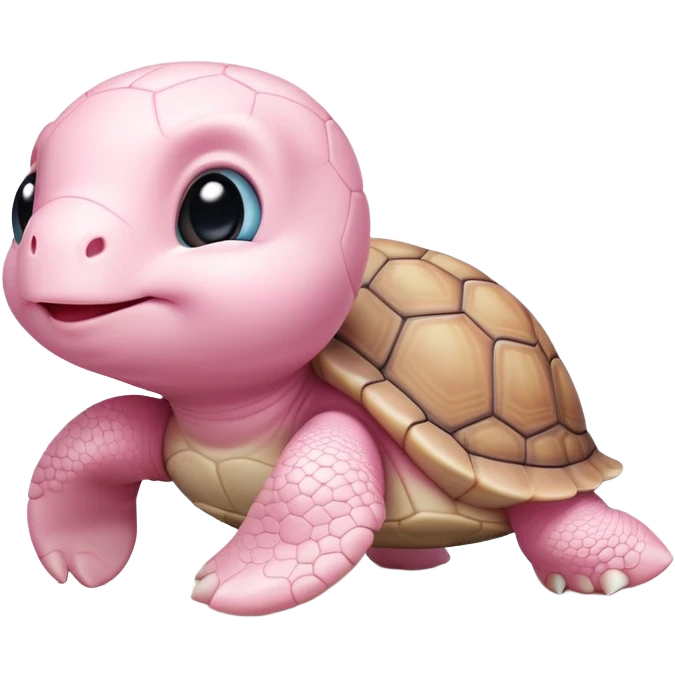 tiny light pink baby turtle in a cute pose emoji