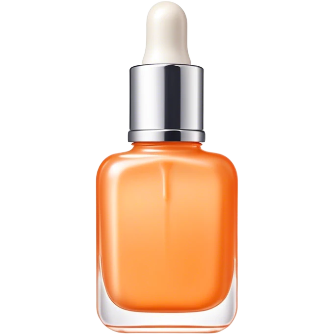 , pastel orange lip oil bottle with a subtle shimmer, giving off a luxurious and hydrating vibe. The bottle is slightly translucent with a soft orange hue emoji