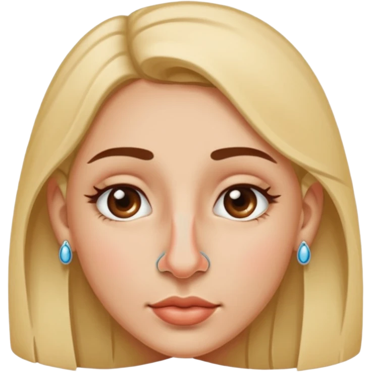 Woman with nose pin on nose emoji