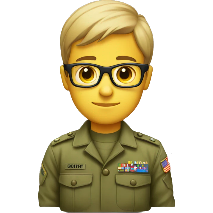 boy, army, eye spec emoji