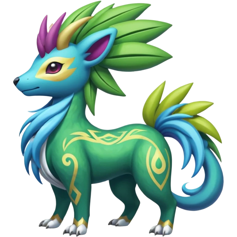 Tribal Colorful Fruity Gay Manectric-Electrike-Skiddo-Suicune-Virizion-Zygarde-fusion-hybrid-creature  emoji