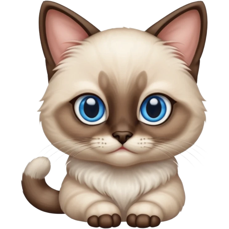baby Siamese cat with blue eyes emoji