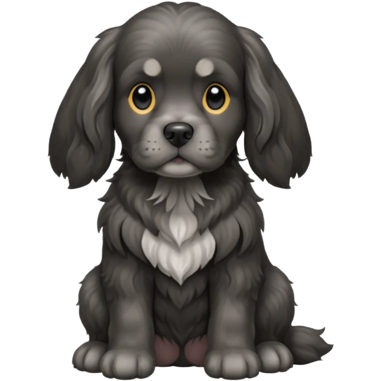 Black and grey cocker spaniel  emoji