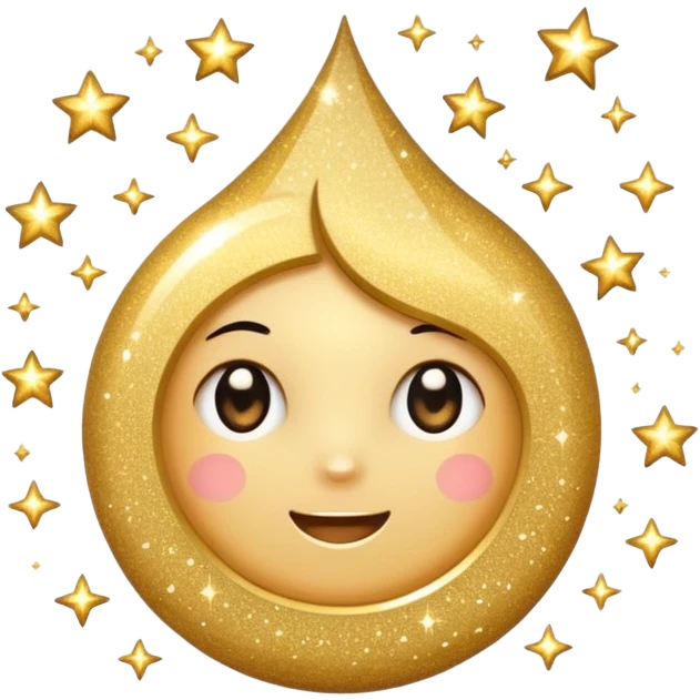  sparkling shiny glitter, with bright sparkles and shimmering particles, simple cute cartoon style emoji