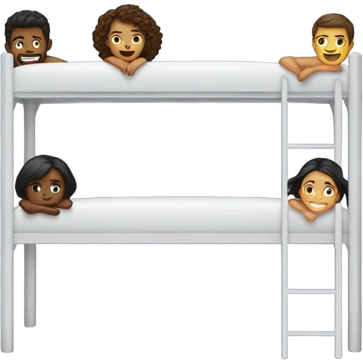 5 people in upper bunk bed  emoji